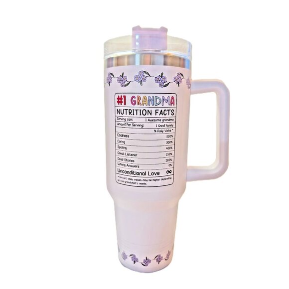 40oz Grandma Tumbler w/Straw Gift for Grandma - Picture 2 of 11